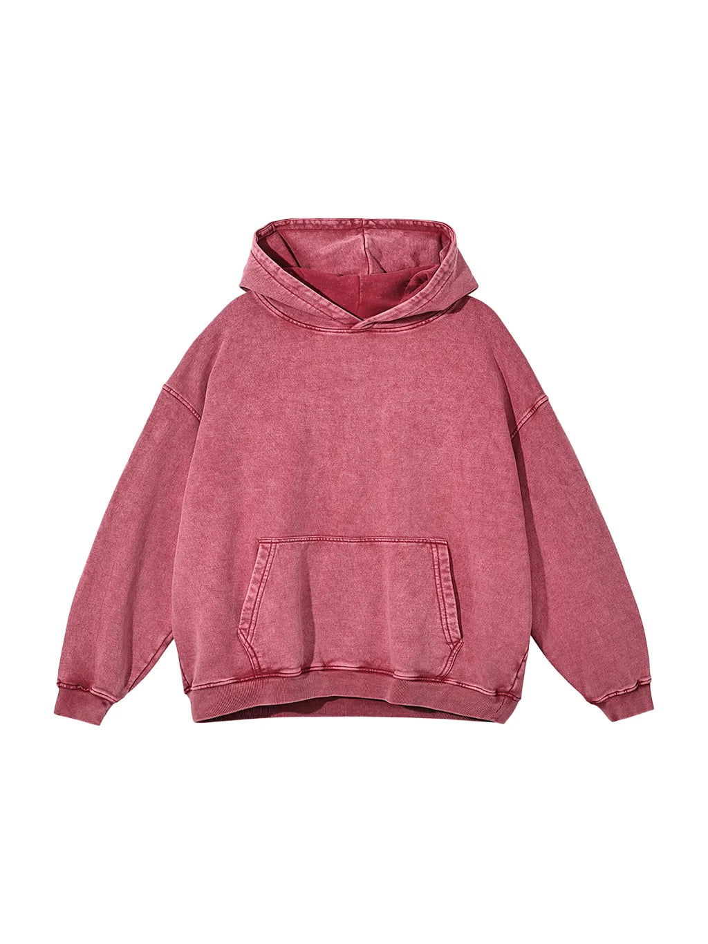 Snow Washed Loose Cotton Hoodie (Black Beauty)