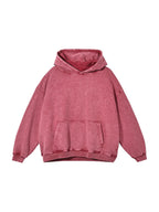 Snow Washed Loose Cotton Hoodie (Black Beauty)