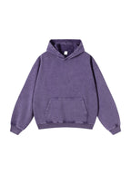 Snow Washed Loose Cotton Hoodie (Black Beauty)