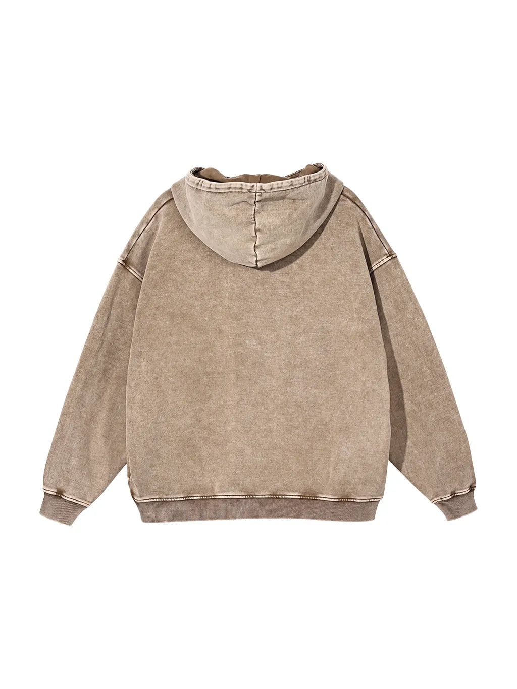 Snow Washed Loose Cotton Hoodie (Dark Blue)