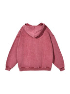 Snow Washed Loose Cotton Hoodie (Black Beauty)