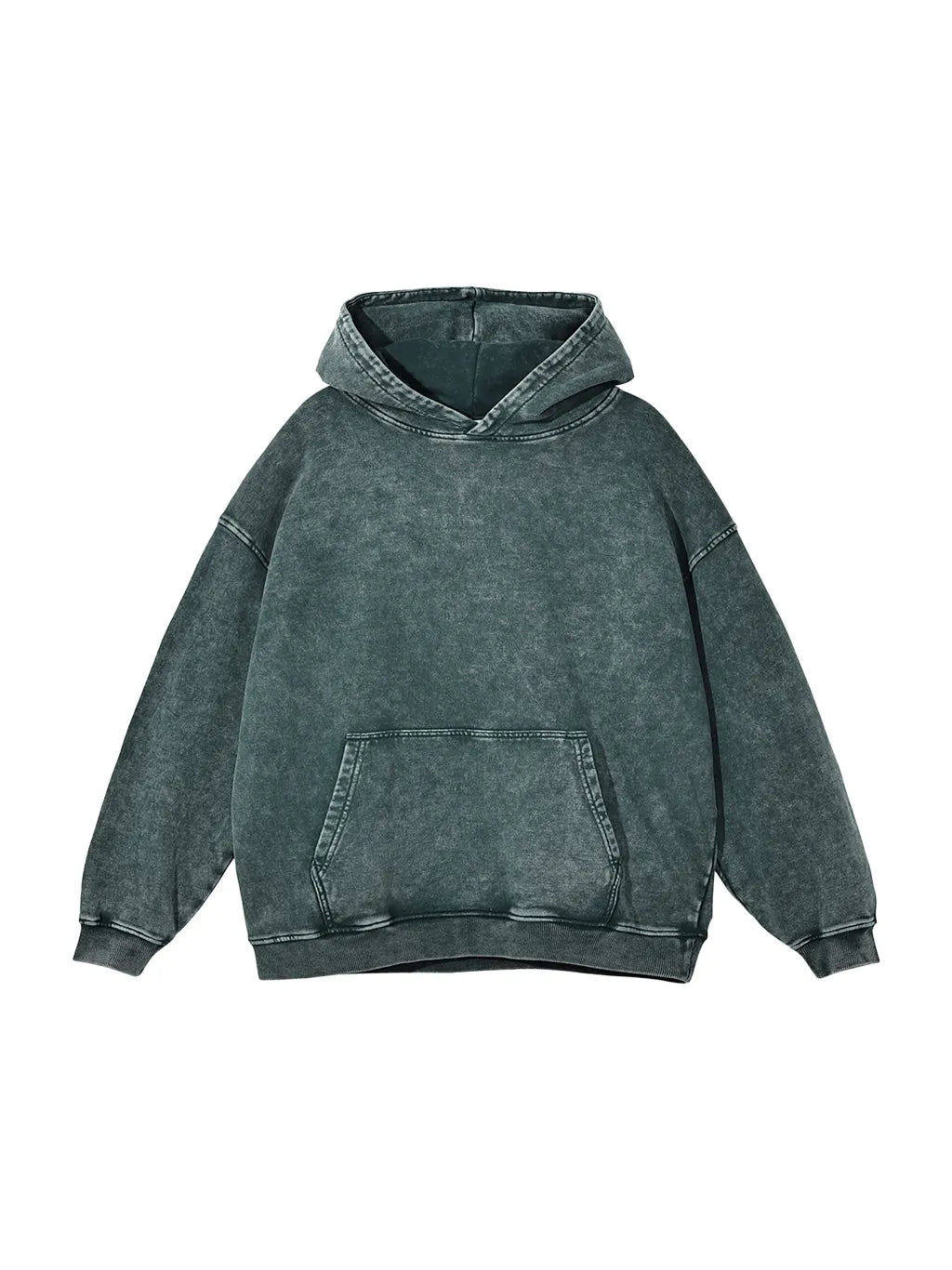 Snow Washed Loose Cotton Hoodie (Purple)