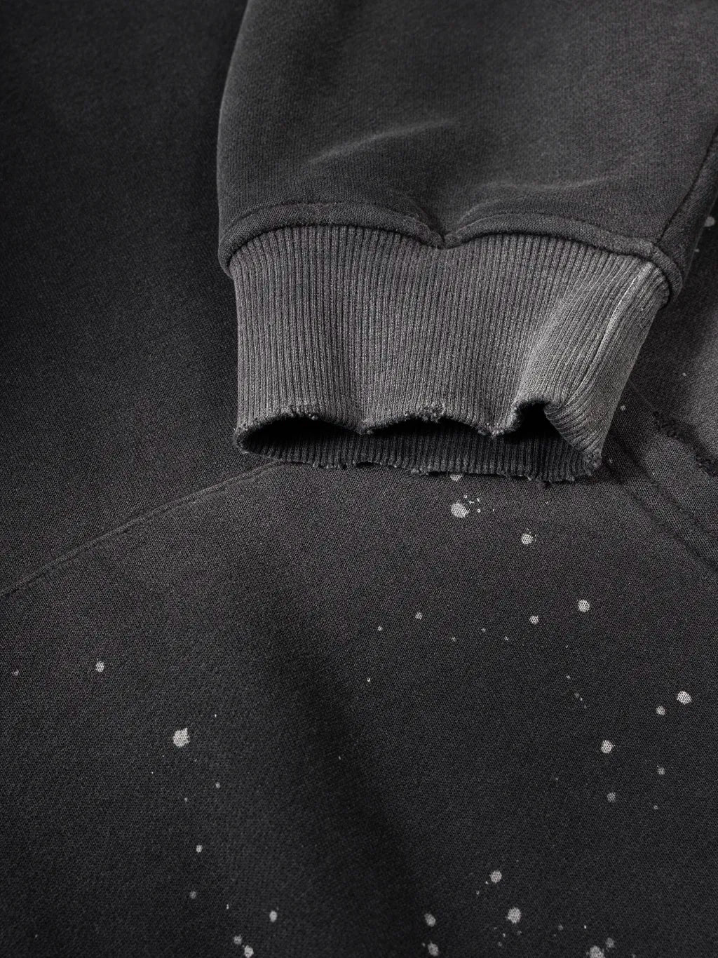 Vintage Washed Frayed Fleece Hoodie