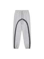 Sun Fade Contrast Tape Fleece Jogged Sweatpants (Black)