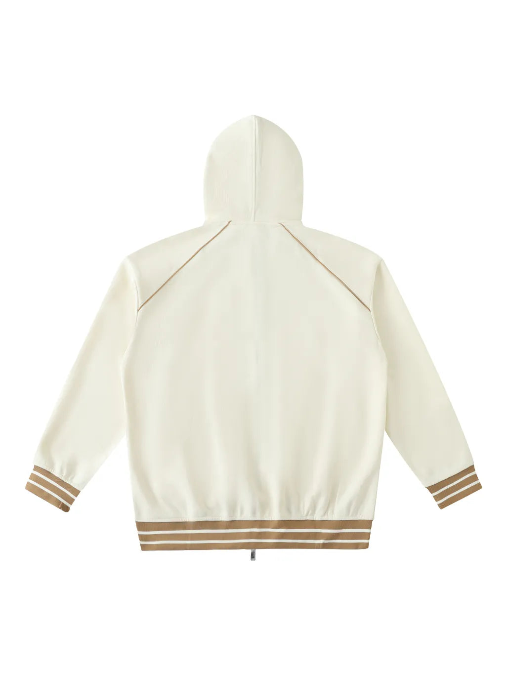 Striped Trim Zip-Up Hoodie (Navy Blue)