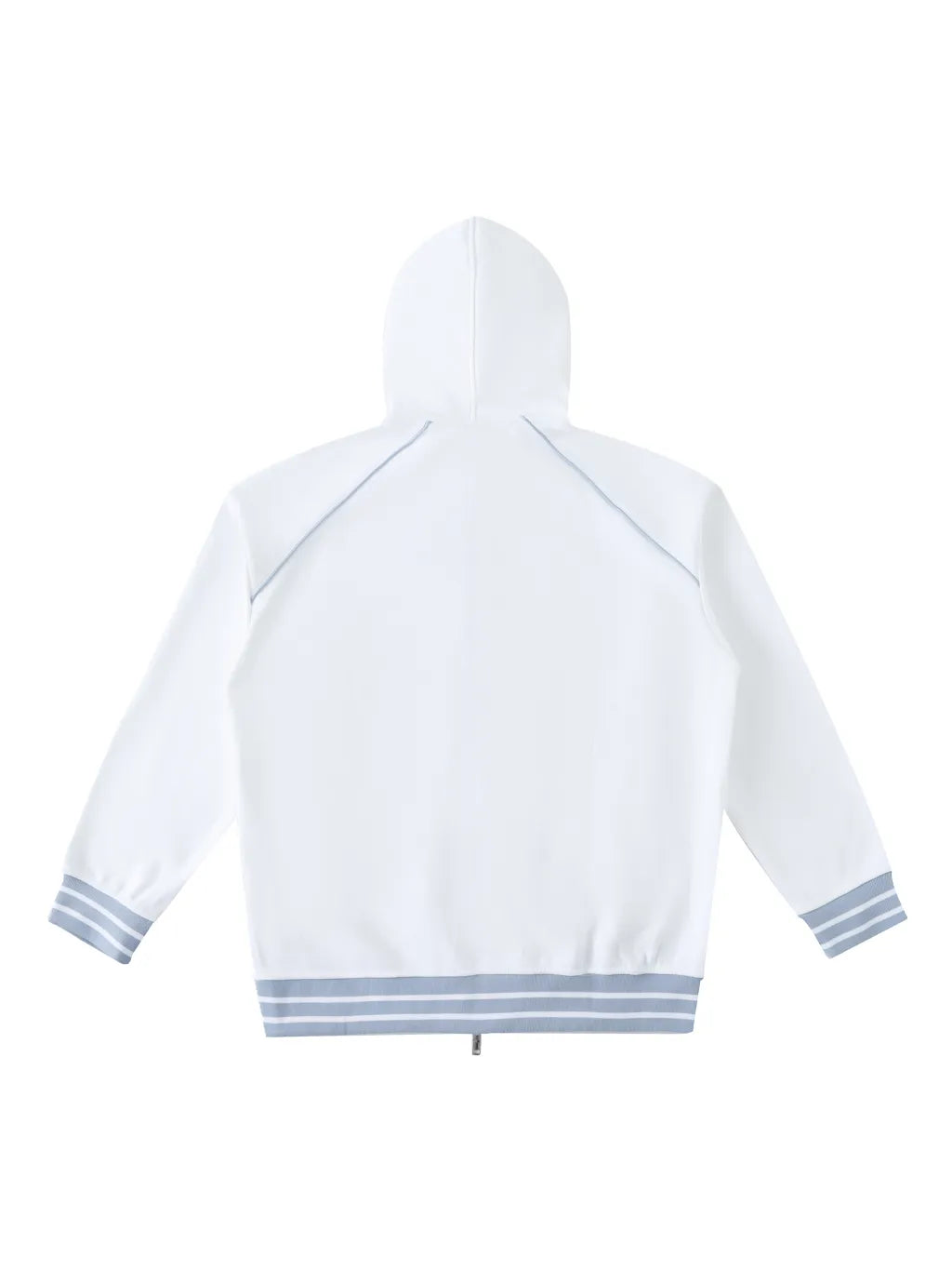 Striped Trim Zip-Up Hoodie (Red)