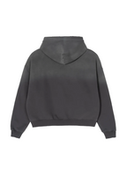 Frayed Sunfade Boxy Fleece Hoodie (Dark Gray)