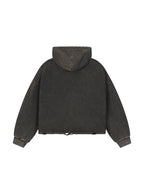 Vintage Washed Frayed-Hem Hoodie (Army Green)