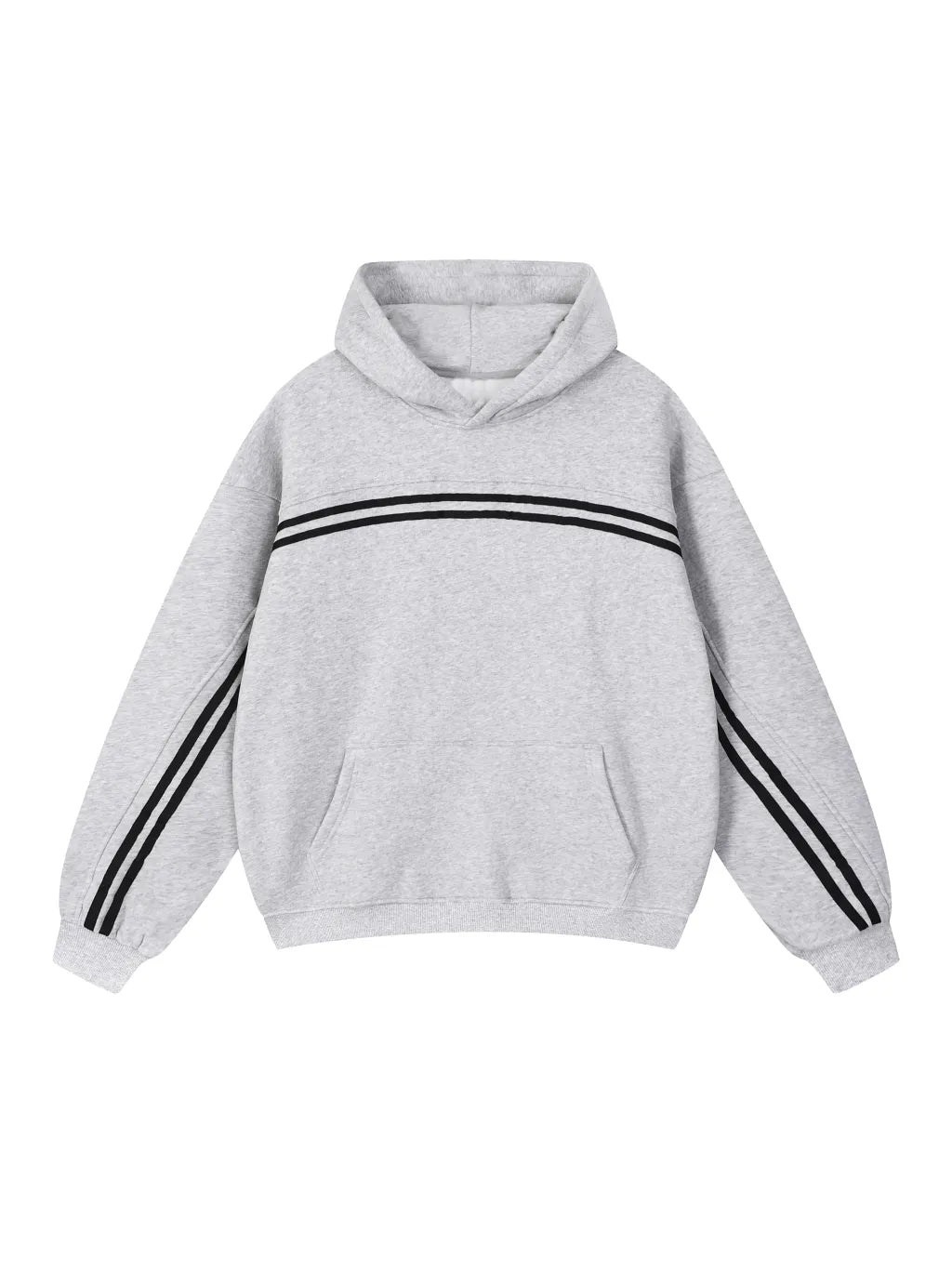 Sun Fade Contrast Tape Fleece Hoodie (Gray Stripes)