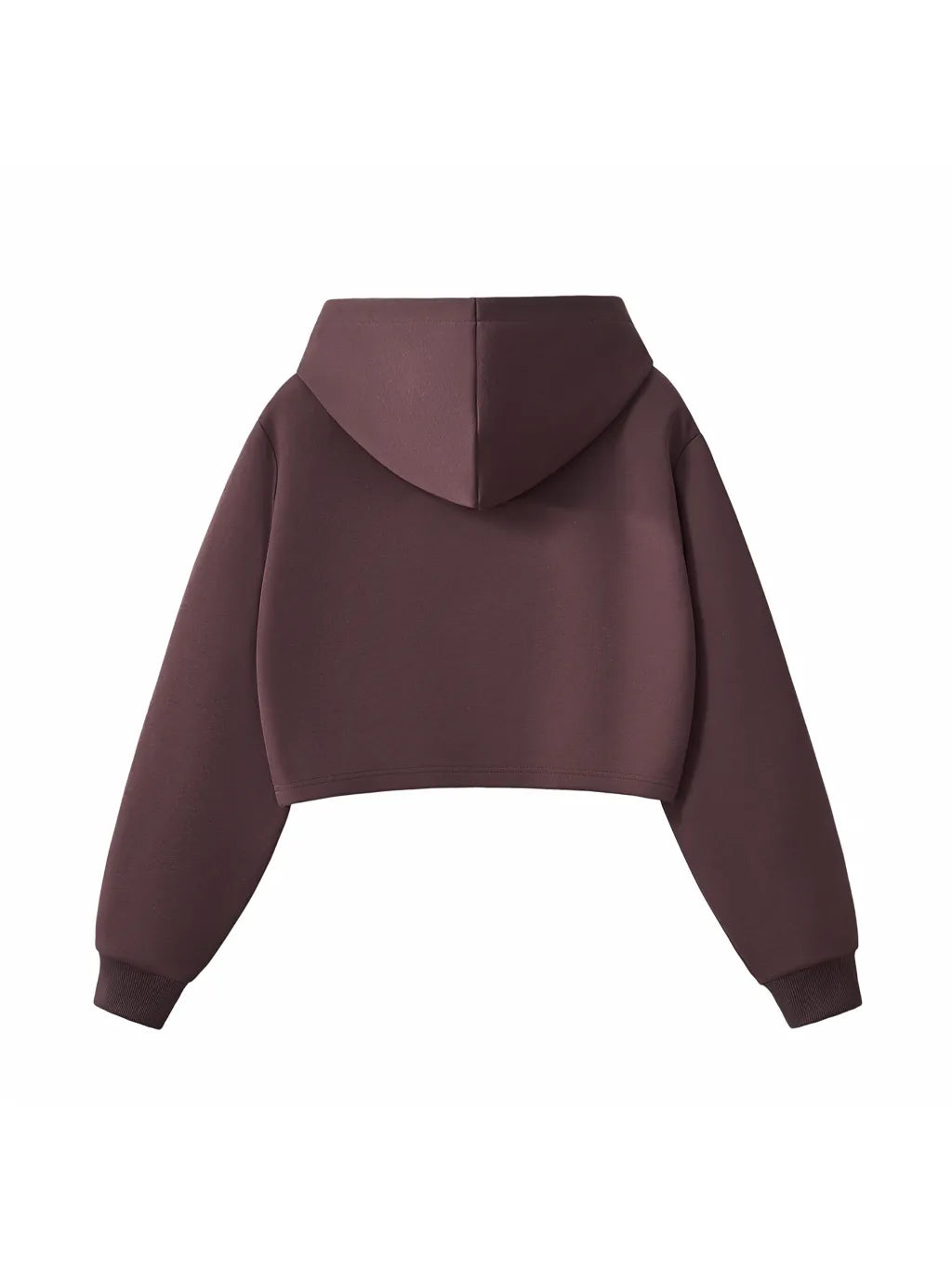 Essential Woman Cropped Zip-Up Hoodie (Dark Reddish Purple)