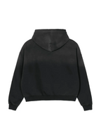 Frayed Sunfade Boxy Fleece Hoodie (Black)