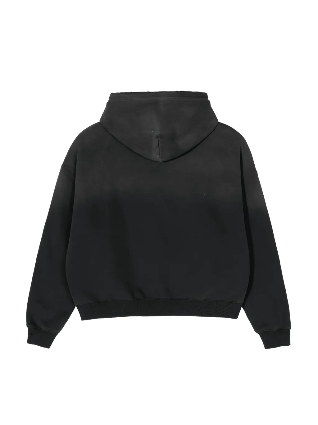 Frayed Sunfade Boxy Fleece Hoodie (Dark Gray)
