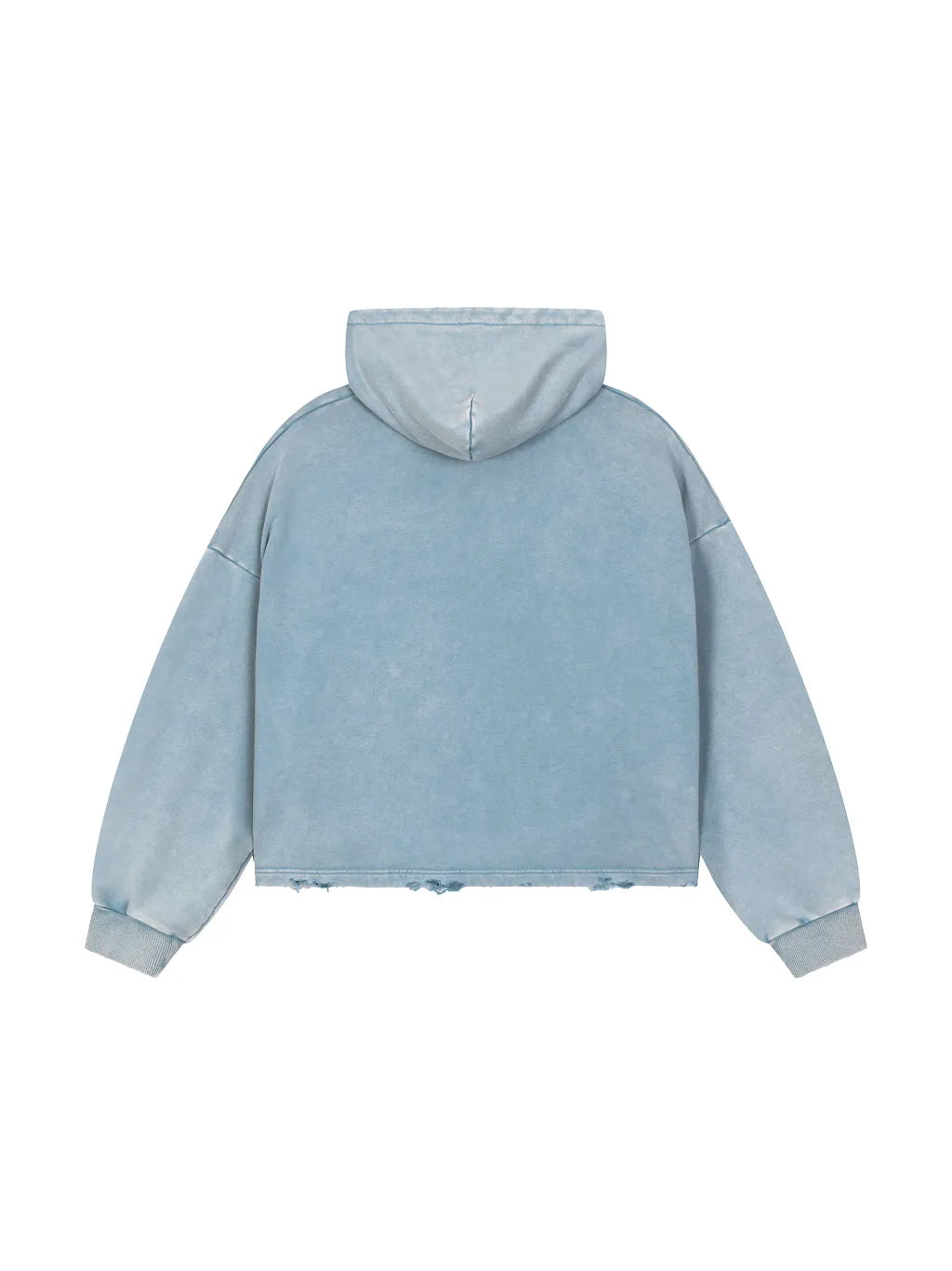 Vintage Washed Frayed-Hem Hoodie (Army Green)