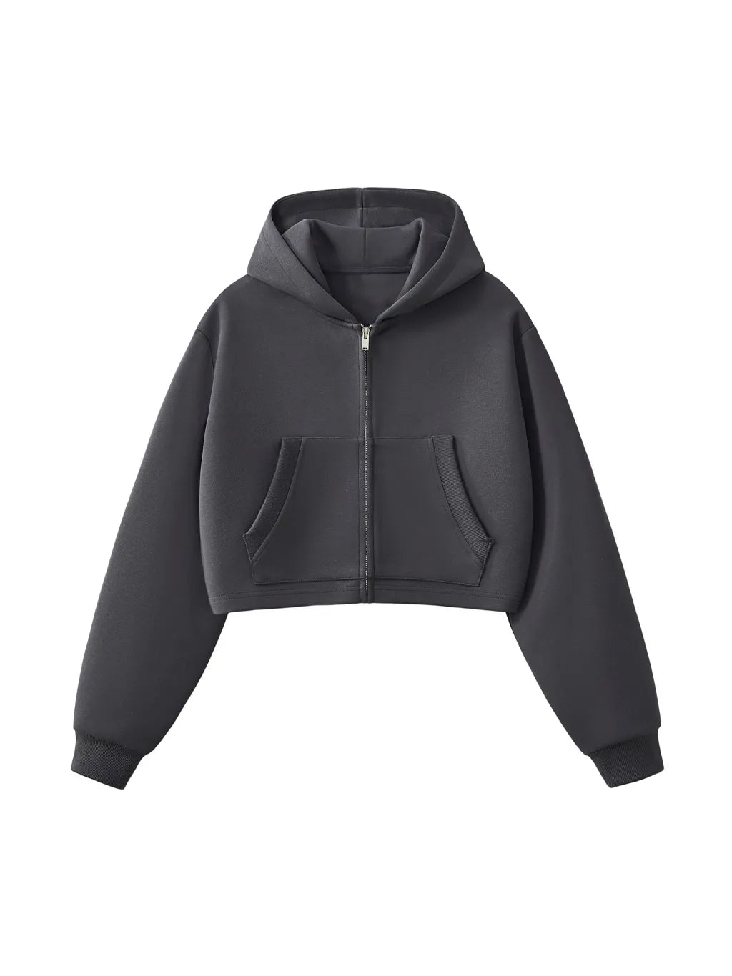 Essential Woman Cropped Zip-Up Hoodie